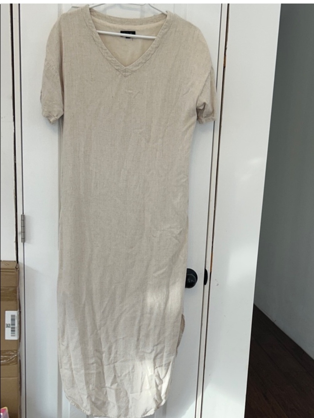 Roolee MAMA Cream Beige Maxi nursing Dress 100% cotton